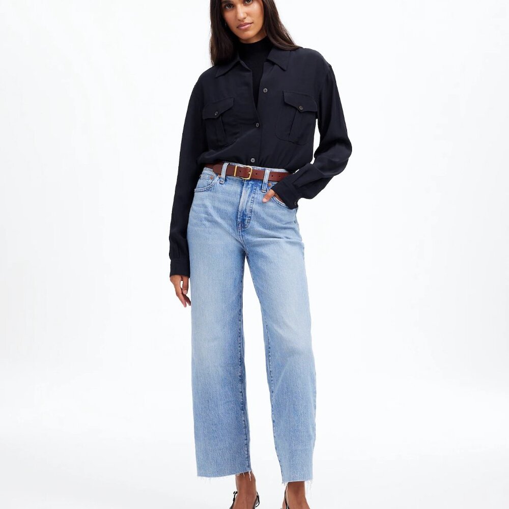 Madewell Curvy Perfect Vintage Wide Leg Crop Jean Altoona Wash Size 27